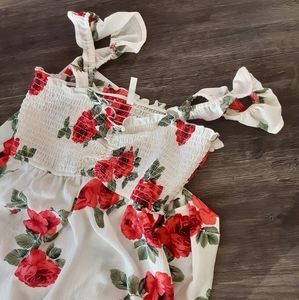 Beautiful Red & White Floral Maxi Dress